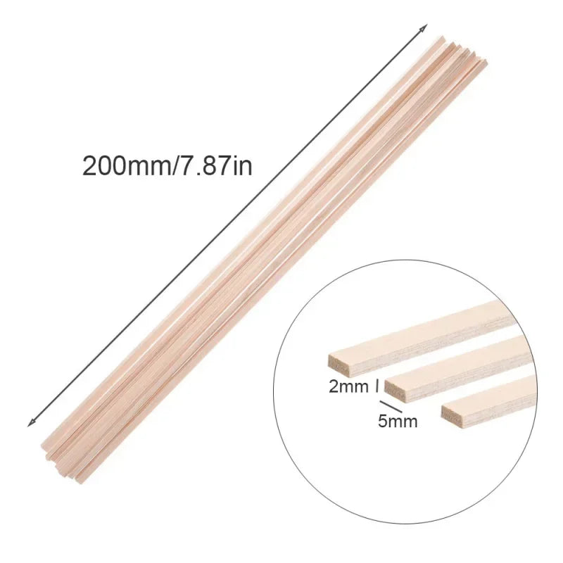 20-50pcs Balsa Stick Balsa Wood Model Building Carving Craft Square Cudgel  for DIY Handicraft Making Accessories