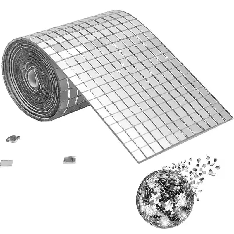 1464 Pieces Self-Adhesive Mosaic Tiles Square Glass Mirrors Mosaic Tiles Mirror Mosaic Stickers for DIY Craft Home Decoration