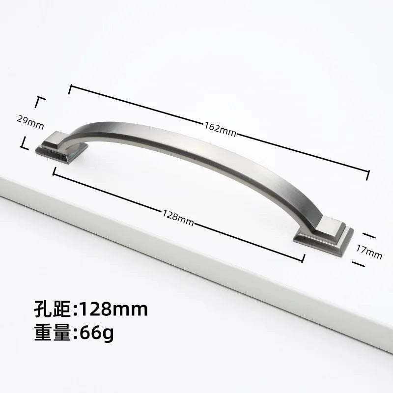 Nickel Brushed Kitchen Cabinet Pulls Silver Wardrobe Drawer Handles Zinc Alloy Single Hole Knobs Modern Furniture Door Handles