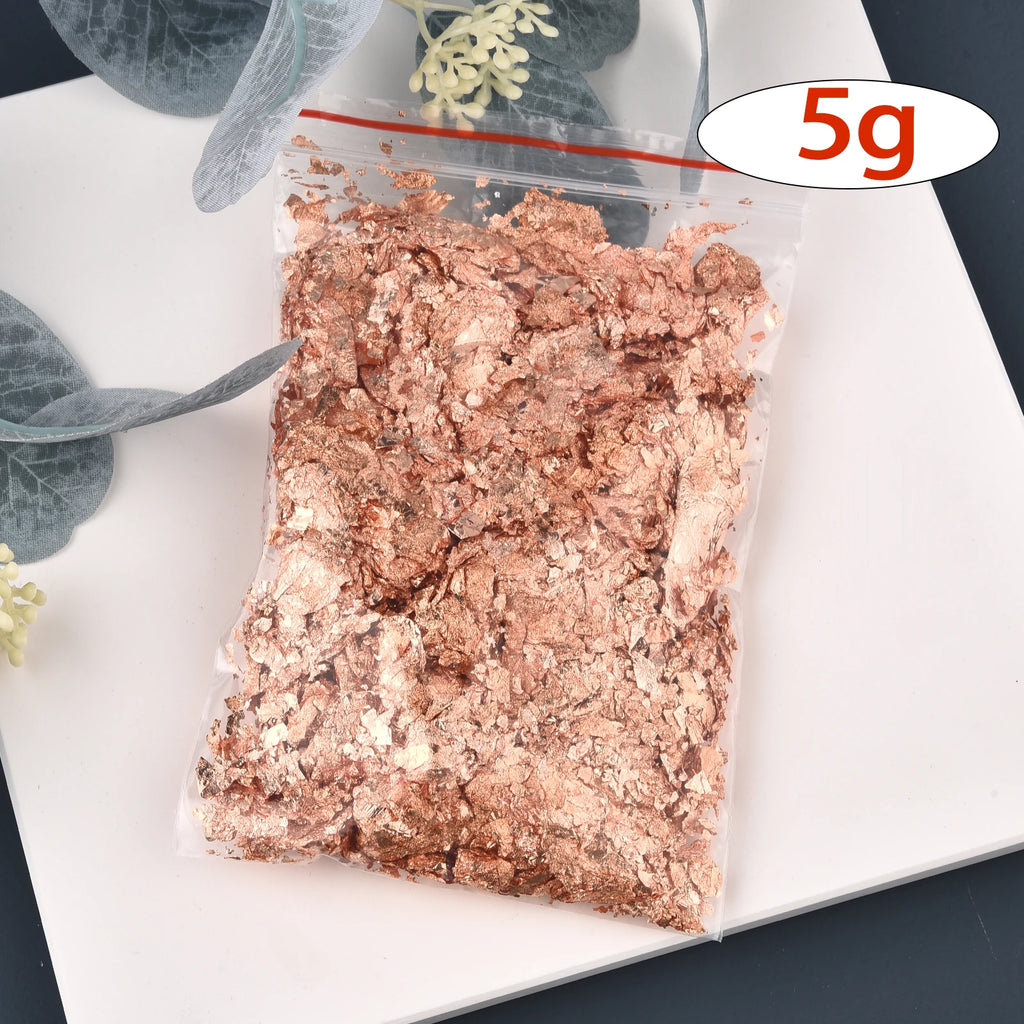 1/2/3/5/10g Imitation Gold Sliver Copper Foil Sequins Glitter Craft Leaf Flake Sheet Shiny Foil Paper Gilding DIY Nail Art Decor