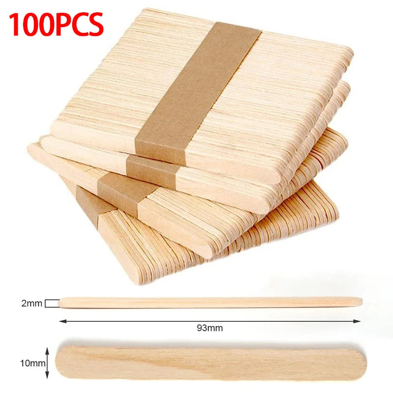 50/100pcs wooden popsicle sticks Hand Crafts Wood Ice Cream Popsicle Sticks DIY Wooden Sticks