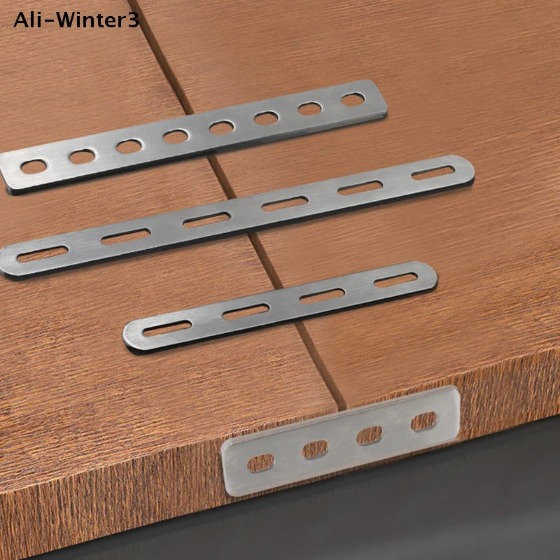 Stainless Steel Flat Corner Bracket Mending Joining Plate Repairing Fixing Connector Furniture Cabinet Shelves Brace Parts