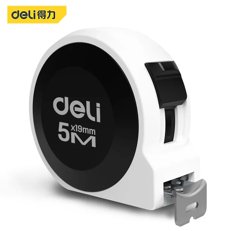 Deli Tools 1 Pcs 5M Measuring Tape Black Carbon Steel Material High Quality Household Woodworking Portable Measuring Tool
