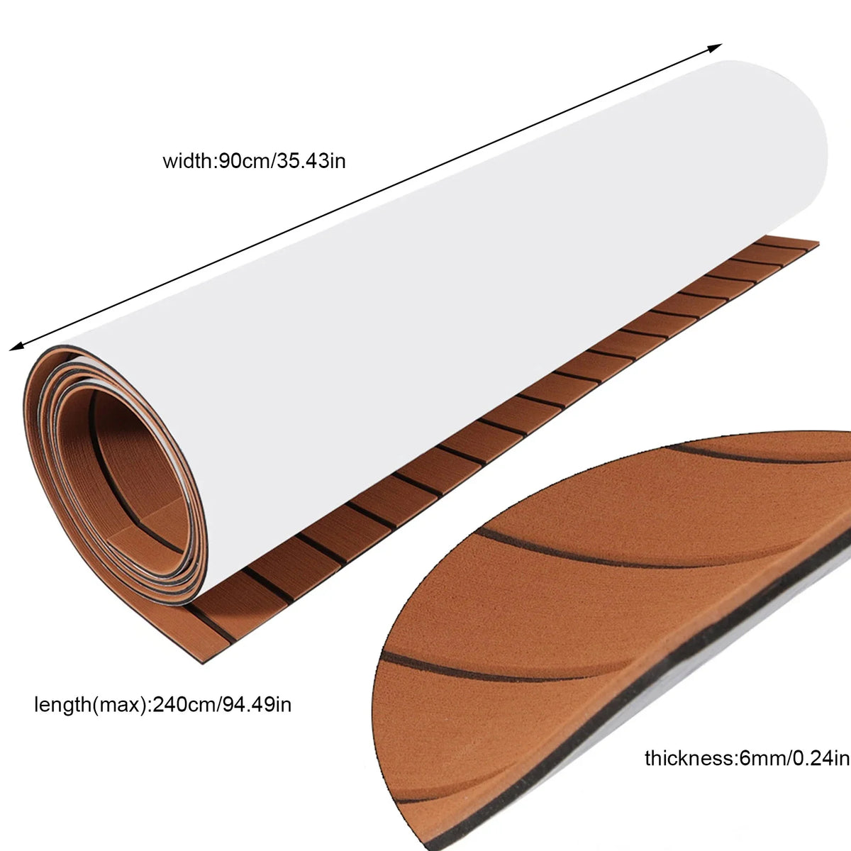 94.5"x 35.4" EVA Anti-slip Mat Foam Boat Decking Sheet Anti-Slip Self-Adhesive Deck Boat Flooring Mat Cuttable