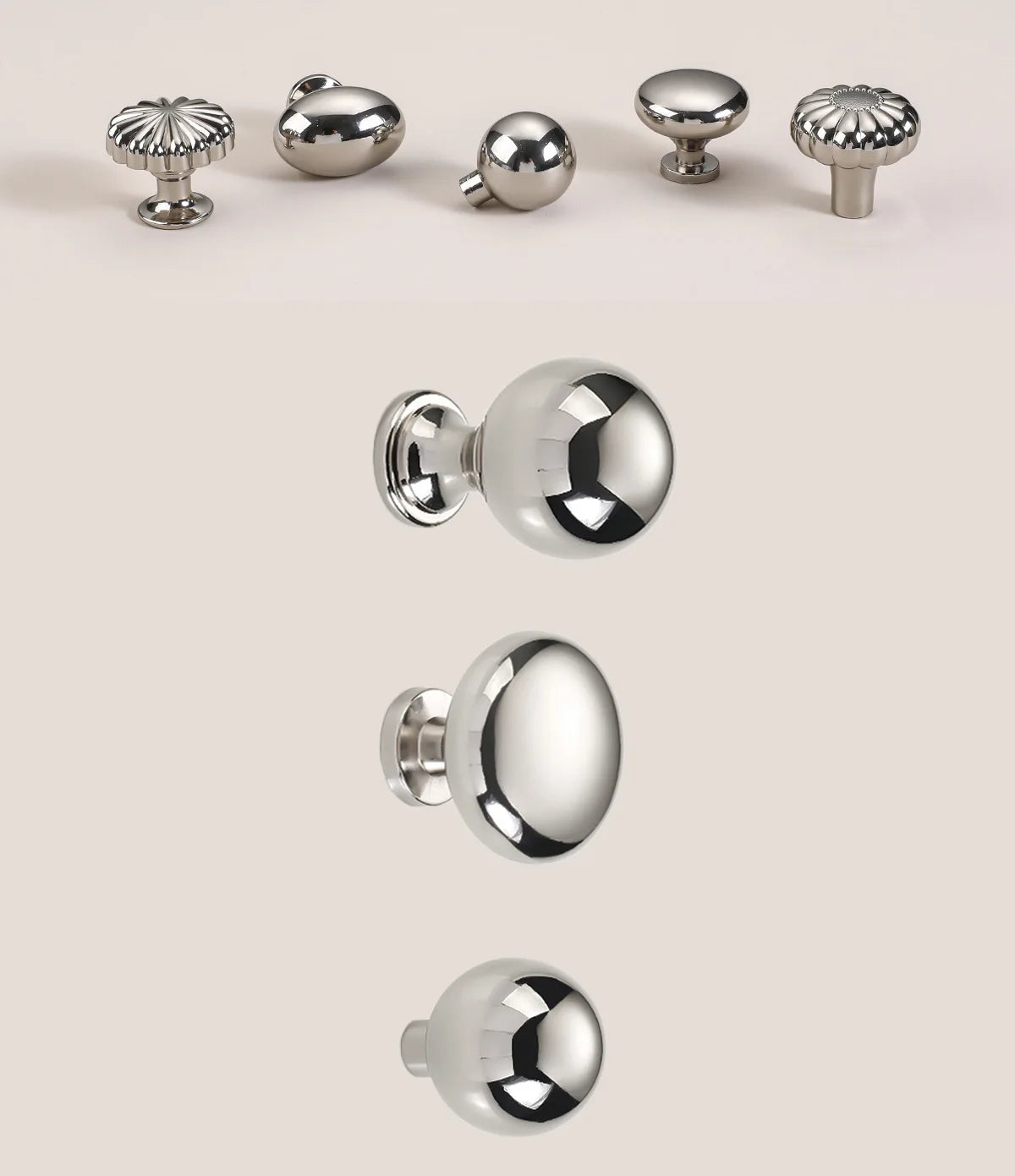 Silver cabinet door handle creative wardrobe/cabinet/drawer knobs modern minimalist single-hole door pull furniture hardware