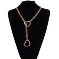 LLL Heart Slip Chain Necklace For Women Fashion Punk Rock Goth Choker Jewelry Accessories