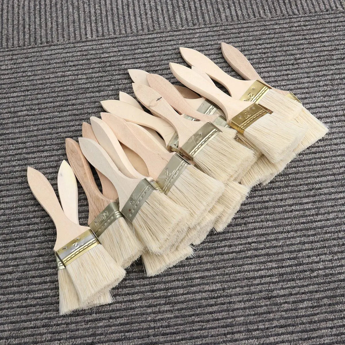 23pcs Paint Brushes Wooden Handle Bristle Brush for Wall Furniture Smooth Painting 2inch Thin Ergonomic supplies