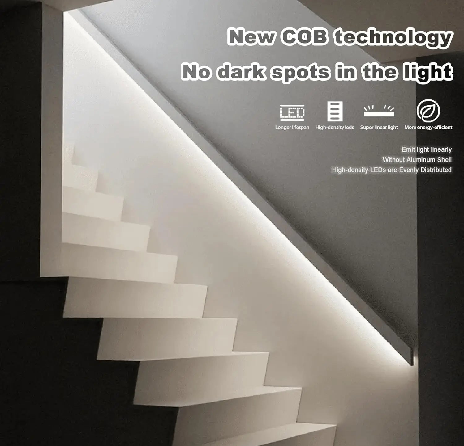 ETL Listed 24V 50ft/15m COB LED Strip Light 3000K/4000K/6500K Dimmable with RF Remote for Bedroom Cabinet(Power Supply Included)