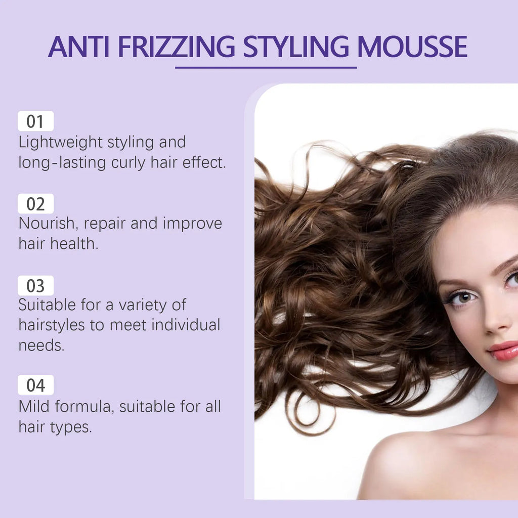 Hair Styling Spray Anti Frizz Add on Charms Increase Elasticity Long Lasting Styling Non-greasy Moisturizing Fluffy Hair Mousse