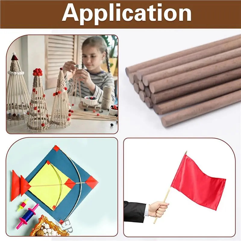 【COMELY】20 PCS Wooden Dowel Rods For Crafts Round Unfinished Walnut Dowel Rod Sticks Hardwood Sticks For DIY Crafting