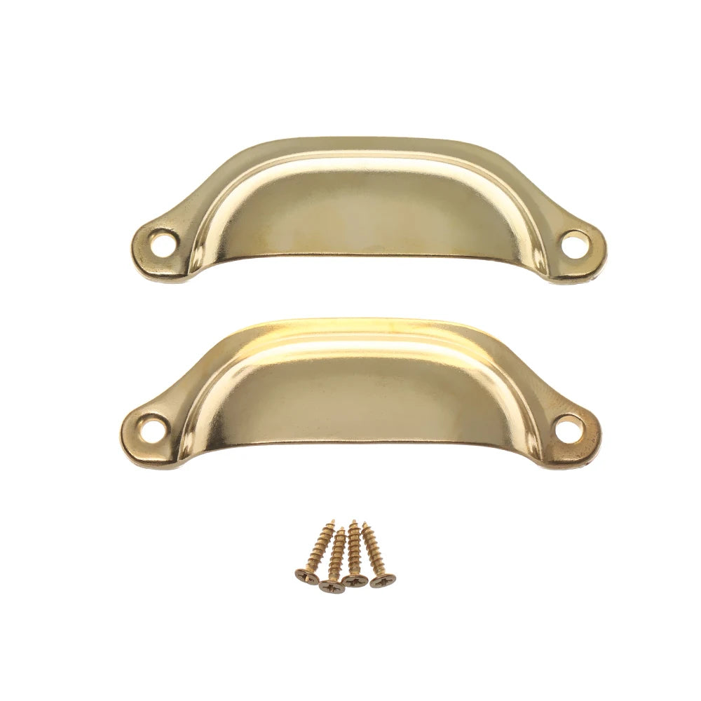 2Pcs Antique Brass Door Handle 98*35*16mm Shell Shape Wardrobe Cabinet Pulls Dresser Drawer Knob Kitchen Cupboard Fittings