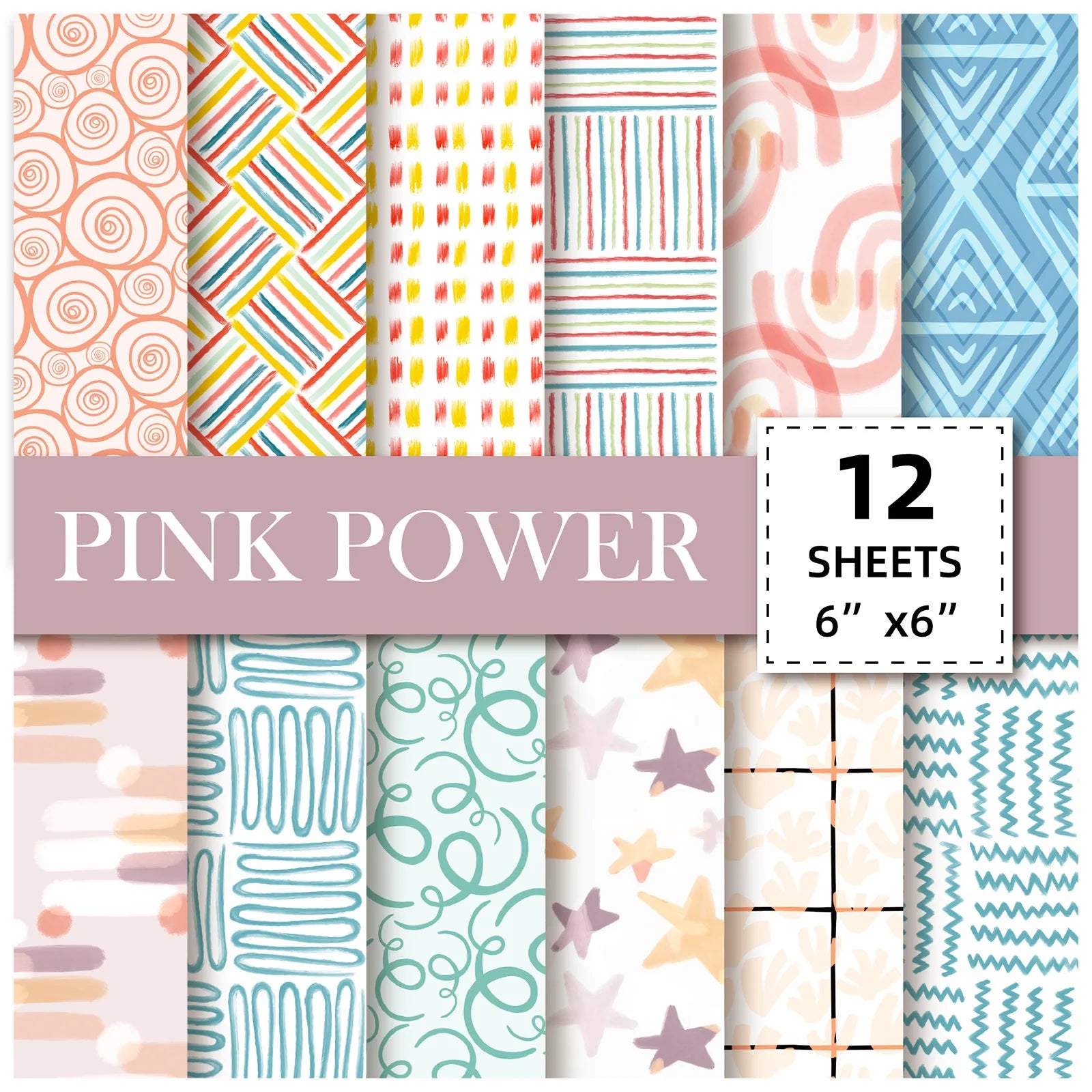 12 Sheet Scrapbooking Paper 15x15cm,  6x6in Scrapbooking Paper Acid-Free Cardstock Backgrounds Card for DIY Art Craft Decoration