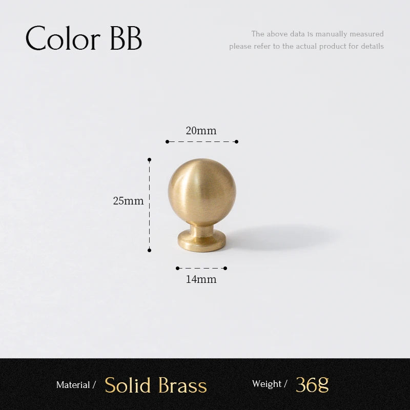 Santaya Brass Knob Round Furniture Handle Ball Modern Minimalist Gold Drawer Knob Wardrobe Pull Kitchen Handle Solid Single Hole