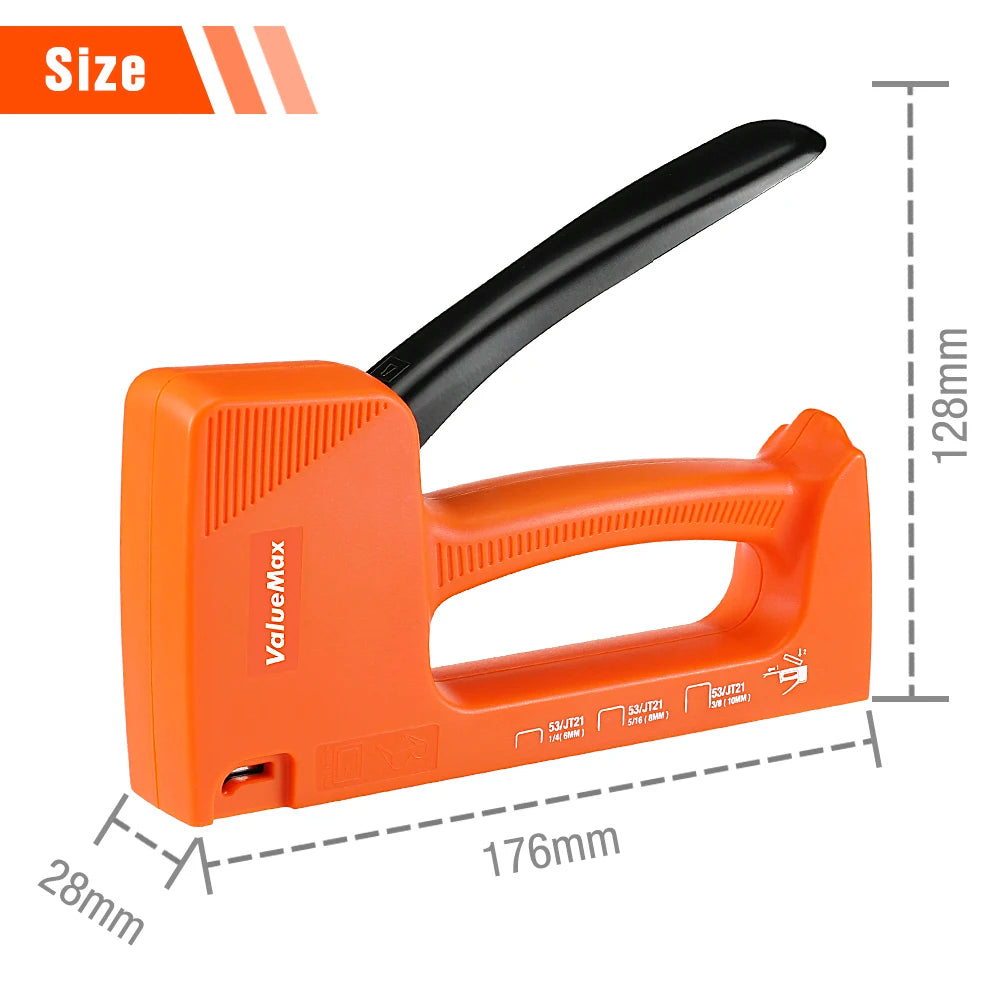 ValueMax Light Duty Staple Gun Manual Stapler Hand Tool Nail Gun Household Tool with 1600PC Staples