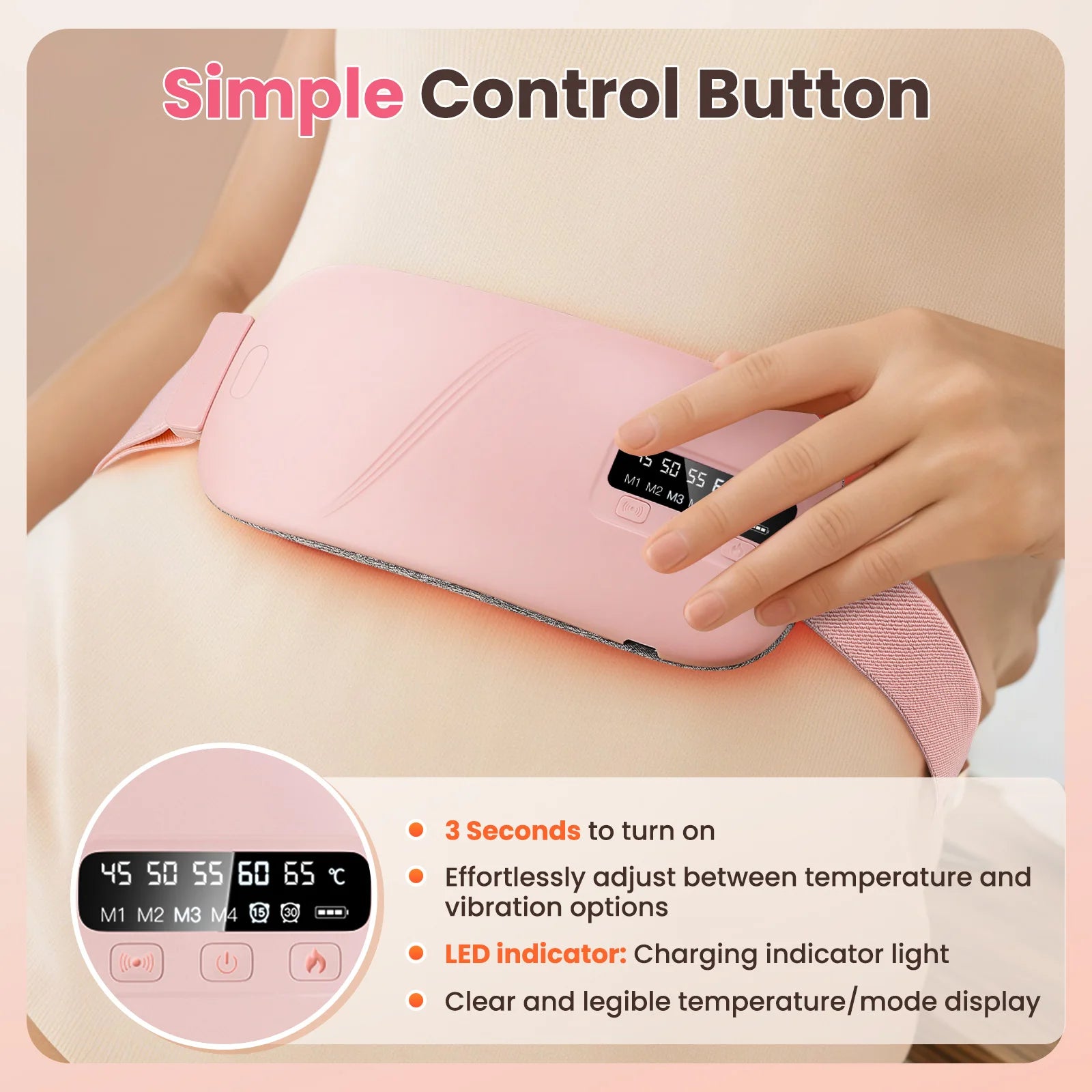 Lady Menstrual Heating Pad Warm Palace Belt Relieve Menstrual Pain Hot Compress Massager Uterus Cold Dysmenorrhea Relieving Belt