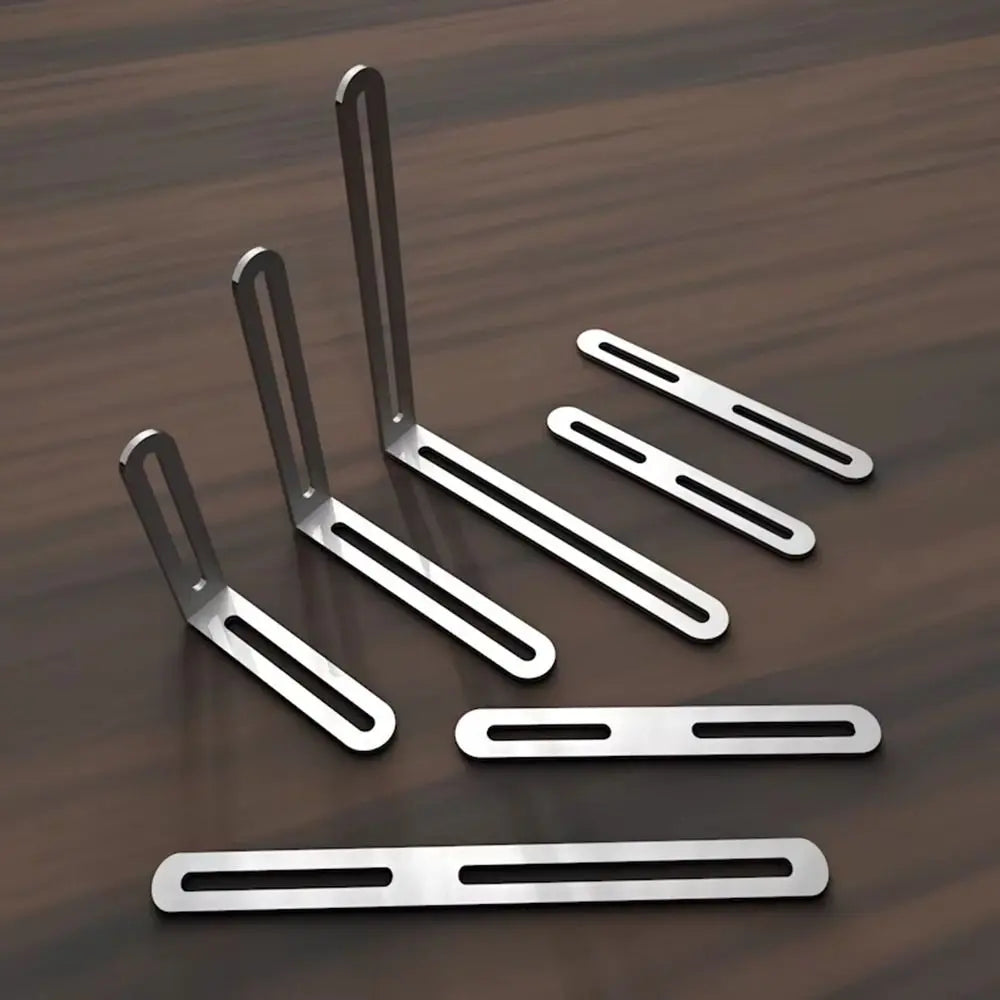 1/2Pcs Stainless Steel Angle Bracket Furniture Fastener 90 Degree Right Angle Corner Brace Joint Silver L Shape