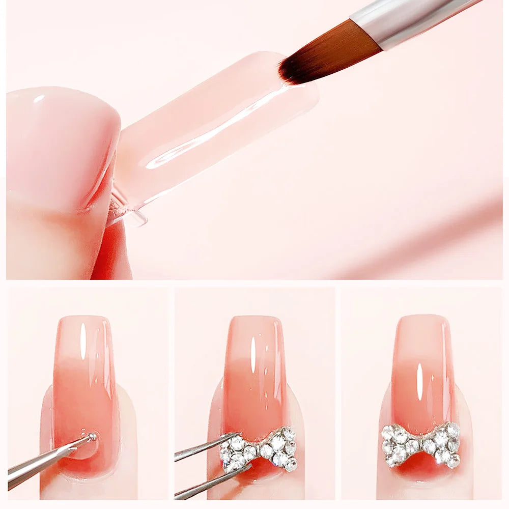PUENTE 5Pcs/Set 30ML Poly Nail Gel Fast Nails Extend Clear White Pink Colors Hema-Free Acrylic Gel Soak Off UV Builder Nail Gel