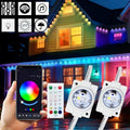 108FT Smart RGBW LED Permanent Outdoor Eave Lights IP67 Waterproof 72LEDs with App/Remote Control for Christmas Holiday Decor
