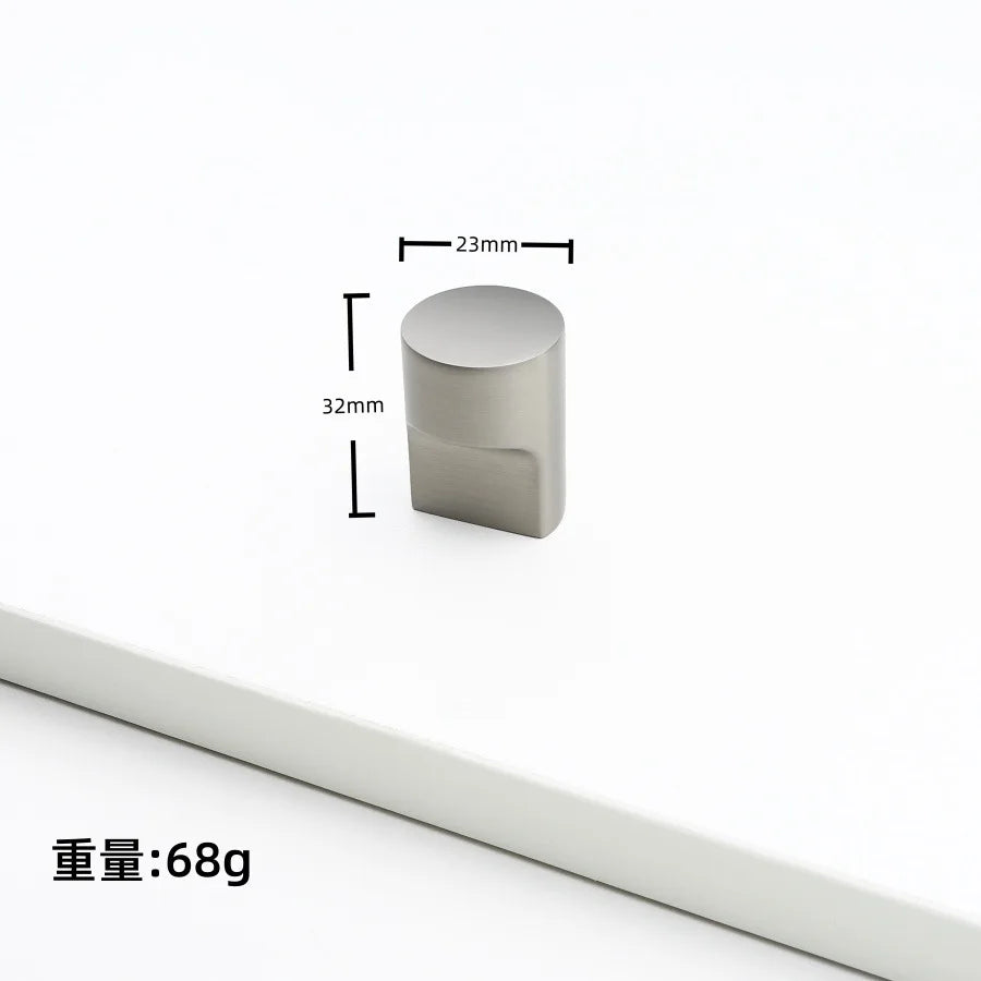 Nickel Brushed Kitchen Cabinet Pulls Silver Wardrobe Drawer Handles Zinc Alloy Single Hole Knobs Modern Furniture Door Handles
