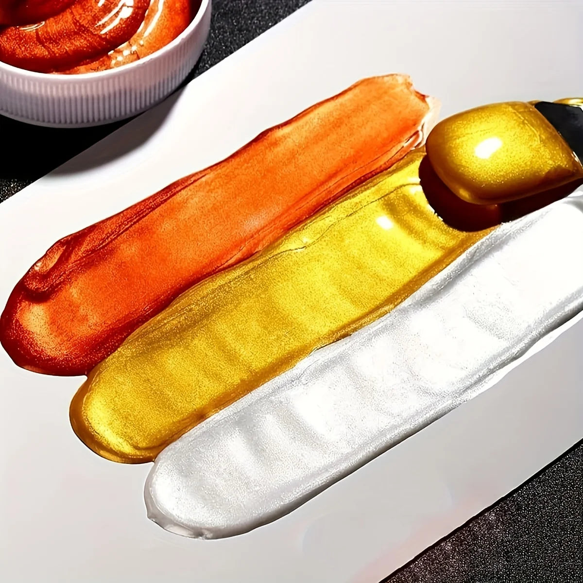 80ml Golden Paint Metal Acrylic Paint Waterproof Pigment Hand Painted Wall Painting Art Pearlescent Pigment Statue Colouring