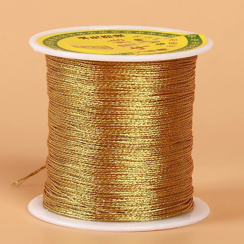 120 Meters Gold Plated Copper Wire DIY Jewelry Accessories 0.4MM Metal Wire For DIY Handmade Braided Jewelry Making Nylon Cord