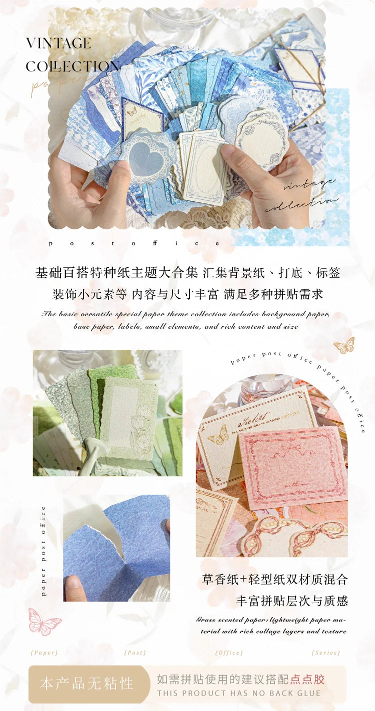 4Style Paper Post Office Series Scrapbooking Set Diy Handheld Account Diary Decoration Collage Material