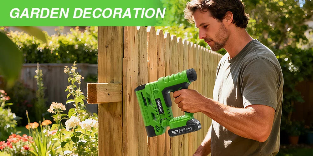 TaskStar Cordless Nail Gun 2-in-1 with nails & staples,Nailing Machine with 2 x Batteries