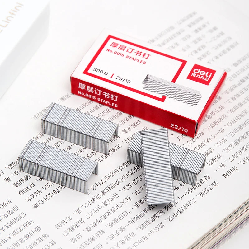 500PCS Deli 0015 Universal Staples 23/10 Binding 60 Sheets 12.8x10mm Width X Height Office Supply Stapler Refill