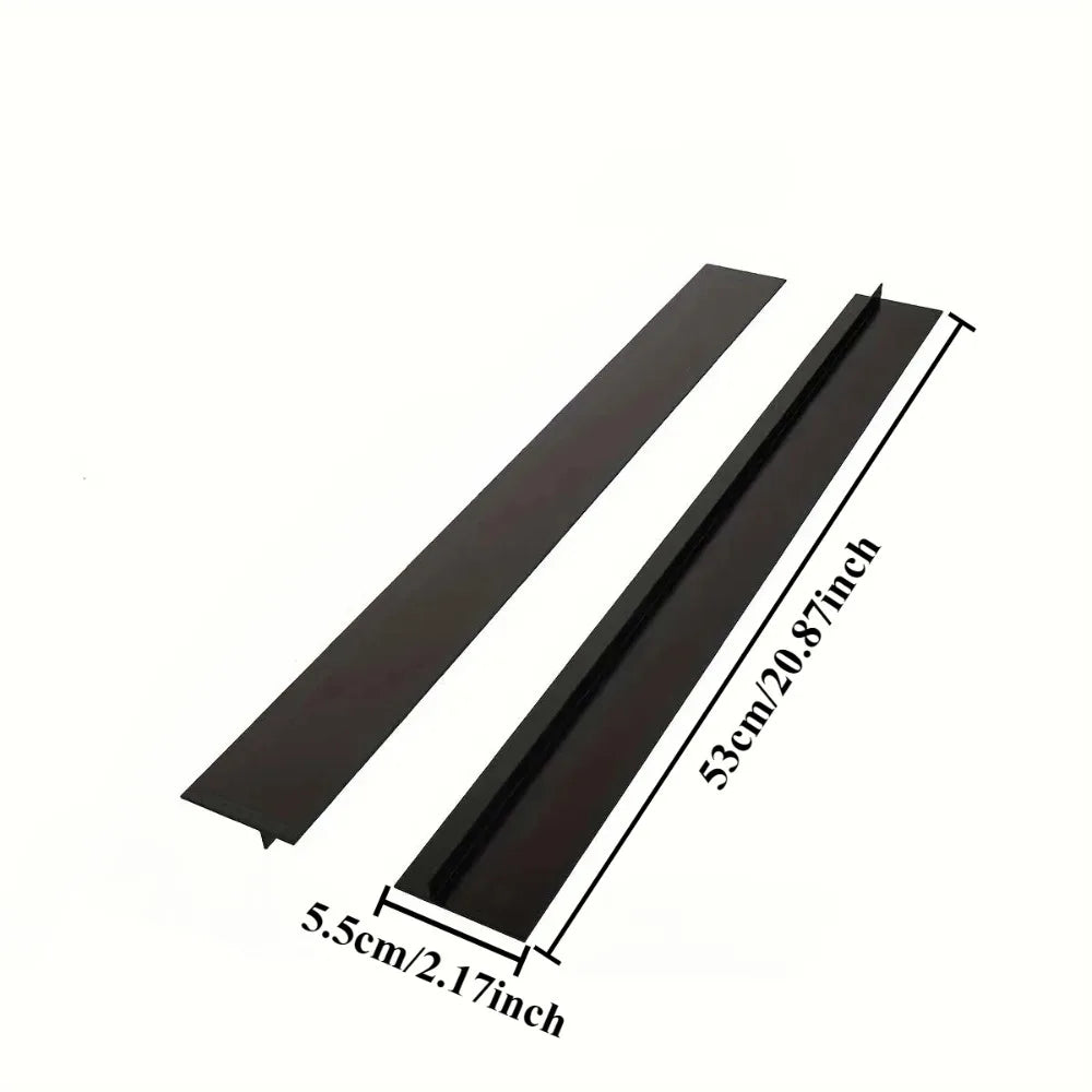 2PCS Kitchen Stove Gap Cover, PVC Self-Adhesive T-Shaped Seal Strip Oil Proof, for Countertop Sink Cabinet Gap Filler, Grey