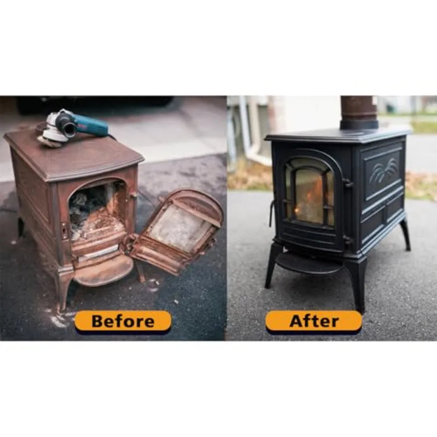 High Heat Spray Paint for Metal Matte Finish BBQ Stove Aerosol Paint - High Temperature Resistant Up to 1200F 1 Can Black