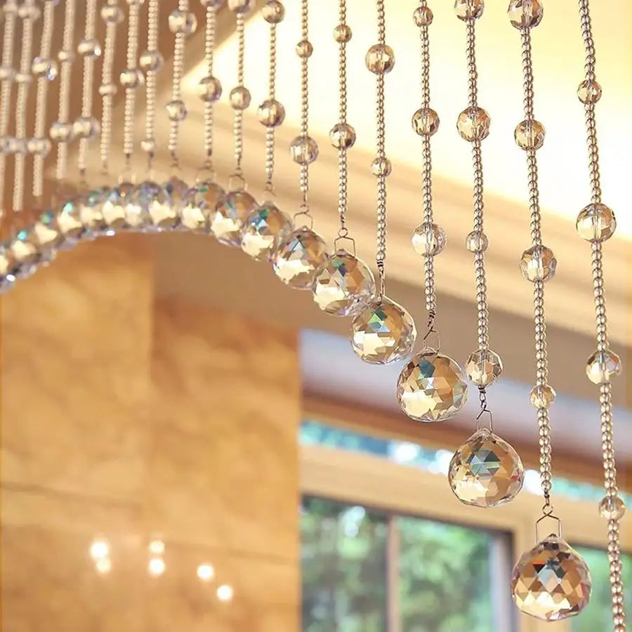 Crystal Beaded Curtain for Doorway, 20 Strings Partition Door String Curtain, Room Divider Blind, Decorative Panel for Home, Cof