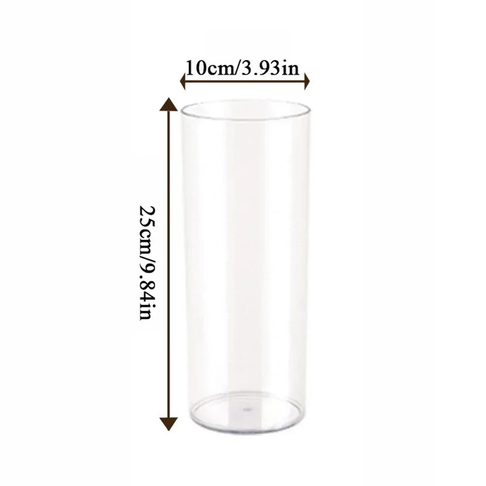 2PCS acrylic cylindrical transparent vase, home decoration, suitable for desks, offices, wedding center decoration