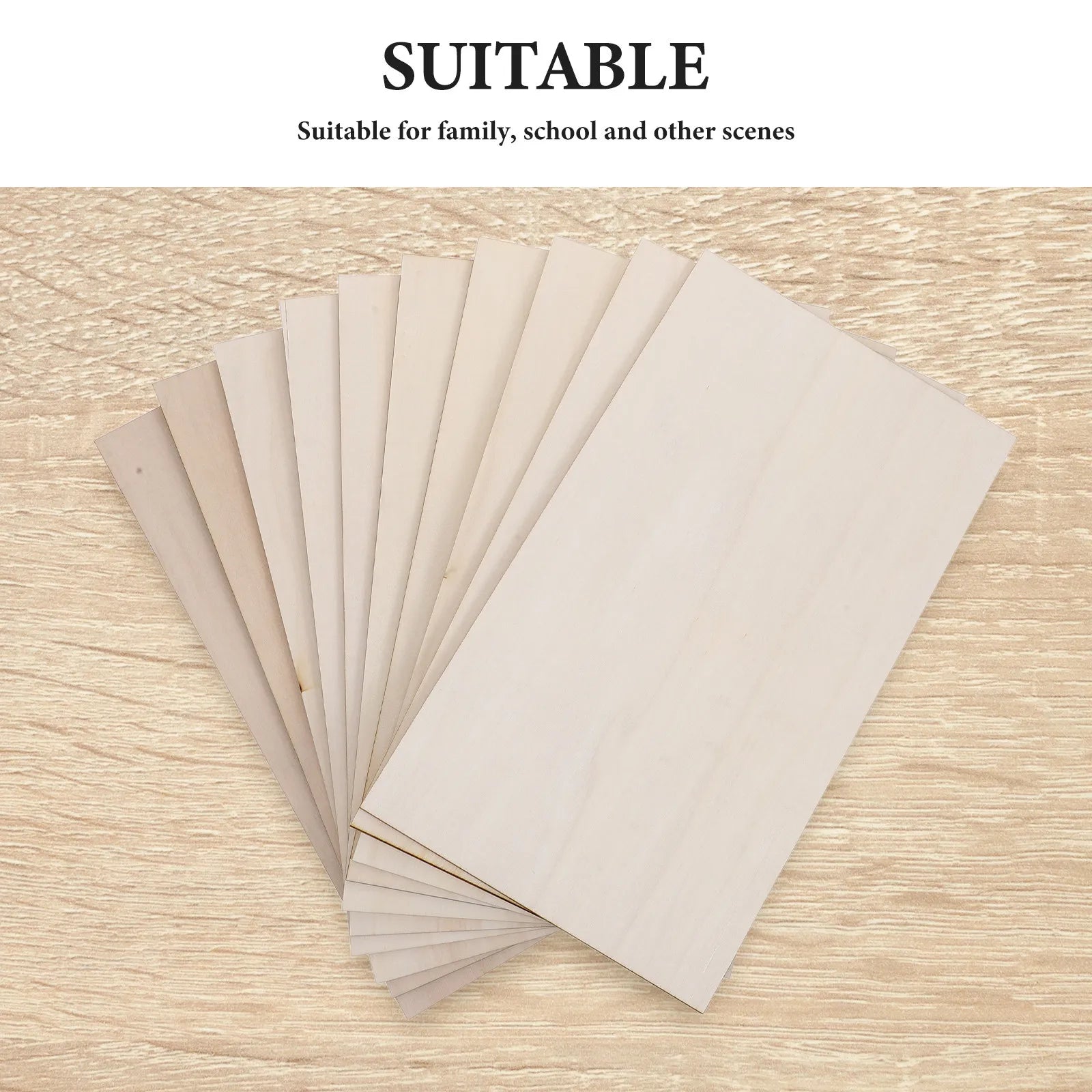 10Pcs 170x300x3mm Plywood Sheets Flat Unfinished Craft Wood Boards for Painting Carving DIY Projects School Art Studio