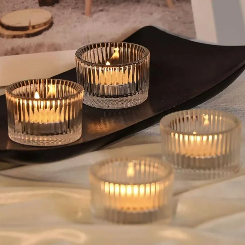Small Clear Mini Candlestick Table Glass Tealight Candle Holder Wedding Table Decor,Party Supplies,Home Decor LZT001