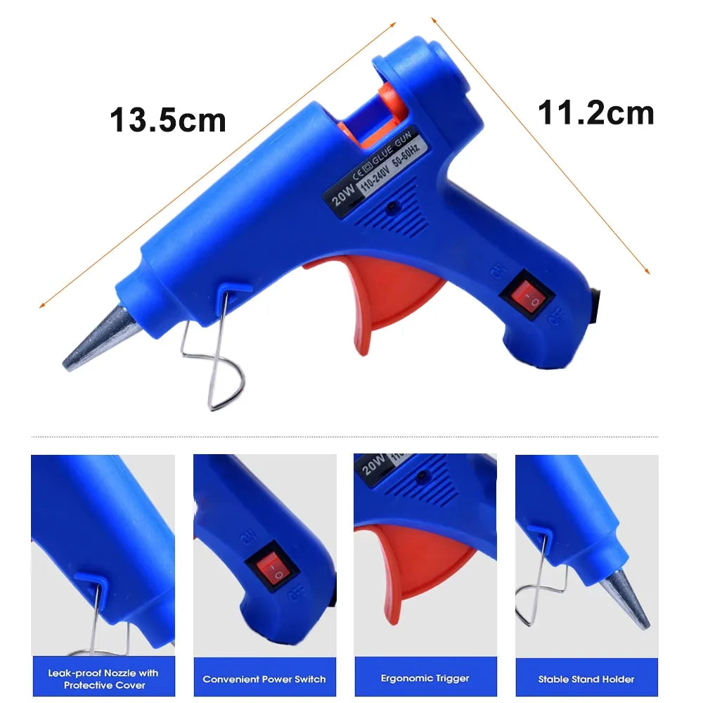 Hot Sell DIZAINLIFE 20W EU Hot Melt Glue Gun 7mm Glue Sticks DIY Mini Electric Heat Temperature Repair Tool Industrial Thermo