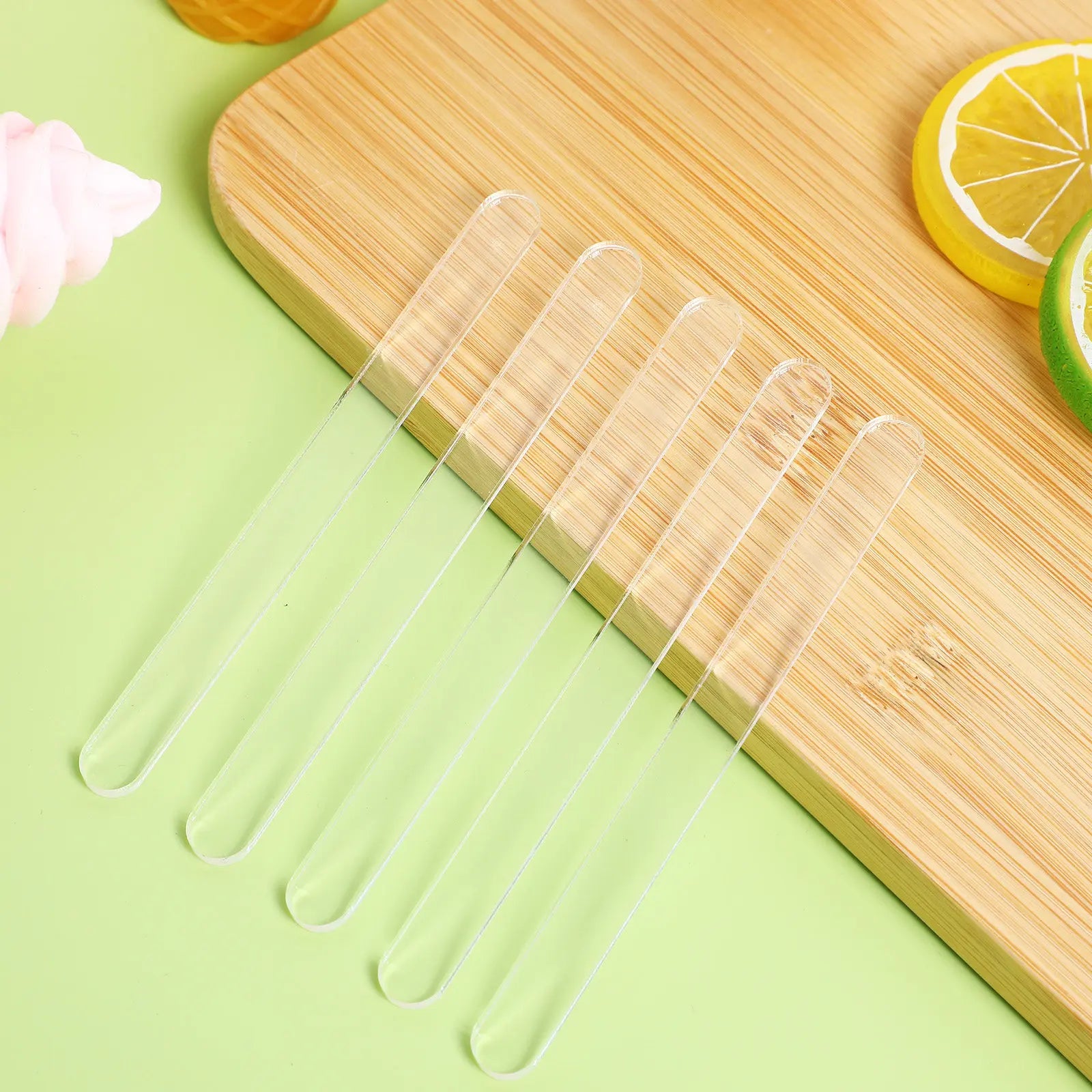 30Pcs Food Safe Acrylic Popsicle Sticks Transparent Ice Cream Sticks for DIY Treats Candy Making Party Favors Craft