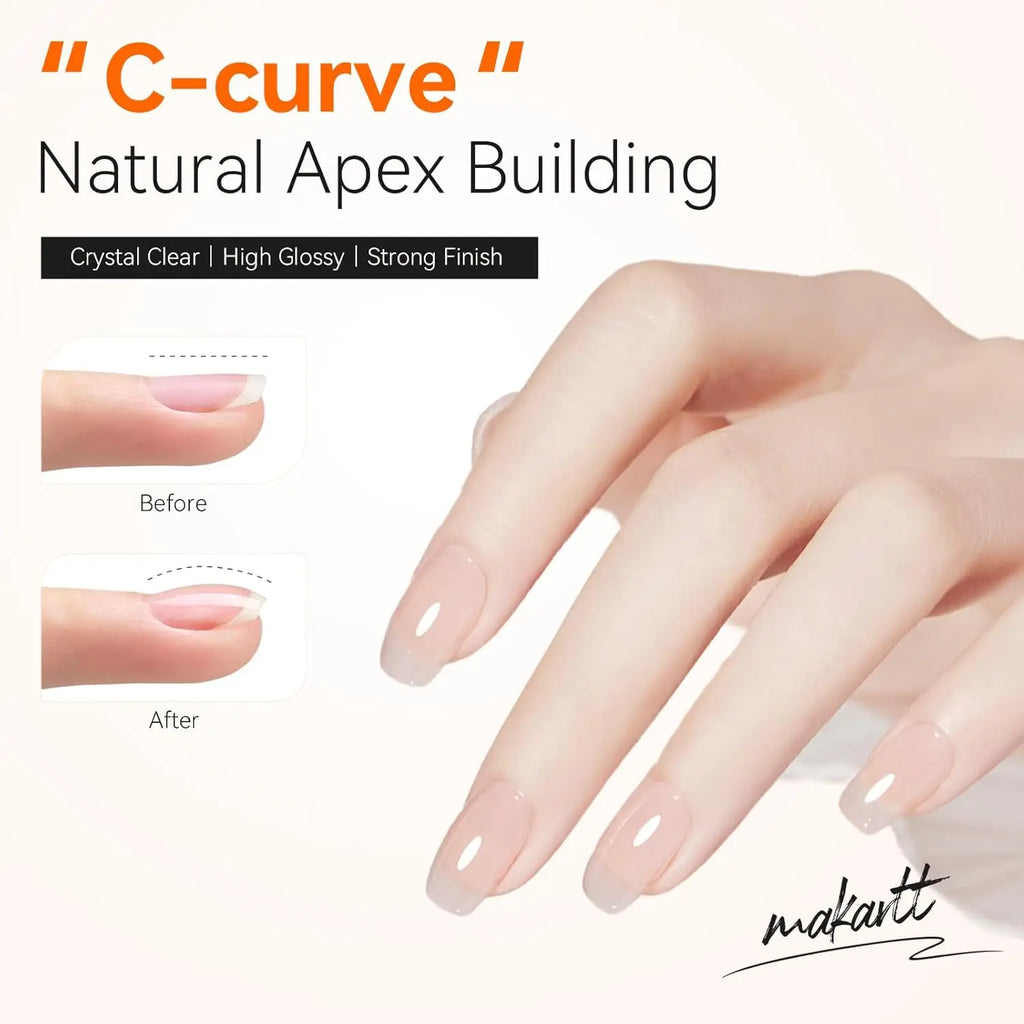 Builder Nail Gel, 7-in-One Clear Builder for Nails, LED Lamp Cured Rubber Base Gel Polish Coat Strengthener Thickening Extension