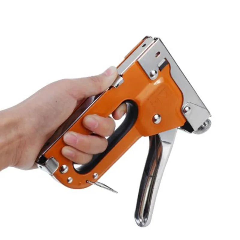Heavy Duty 3-in-1 Manual Staple Gun Brad Nailer Alloy Steel for Upholstery Wood Easy to Use Tool