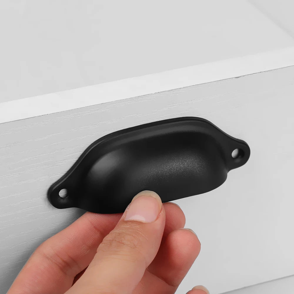 2Pcs Antique Brass Door Handle 98*35*16mm Shell Shape Wardrobe Cabinet Pulls Dresser Drawer Knob Kitchen Cupboard Fittings