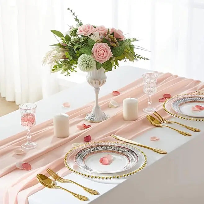 Elegant Gold Beaded Charger Plates - 25 Pack, 32cm Durable Plastic