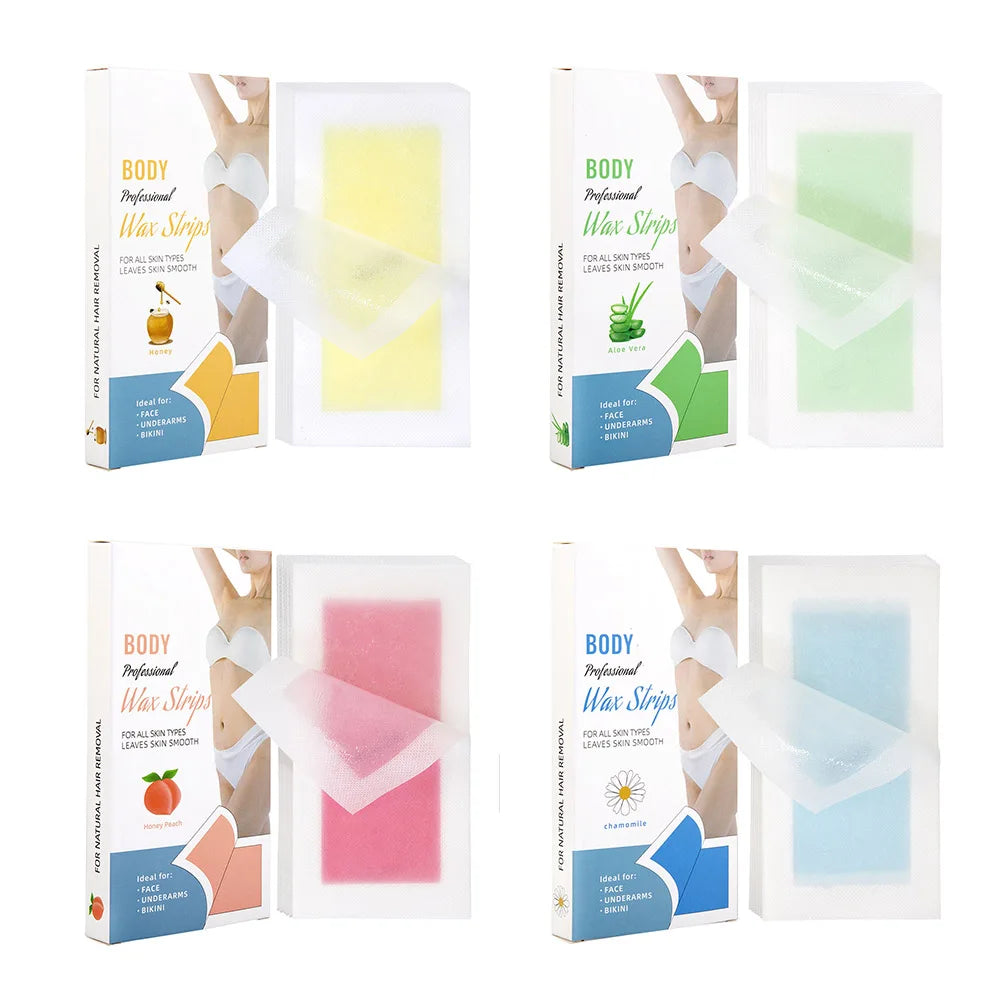 20pcs Hair Removal Wax Strips Roll Underarm Wax Strip Paper Waxing Wipe Sticker Beauty Tool for Face Body Leg Arm Hair Removal