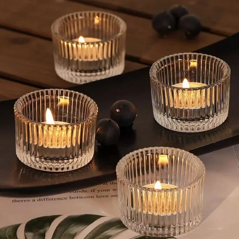 Small Clear Mini Candlestick Table Glass Tealight Candle Holder Wedding Table Decor,Party Supplies,Home Decor LZT001