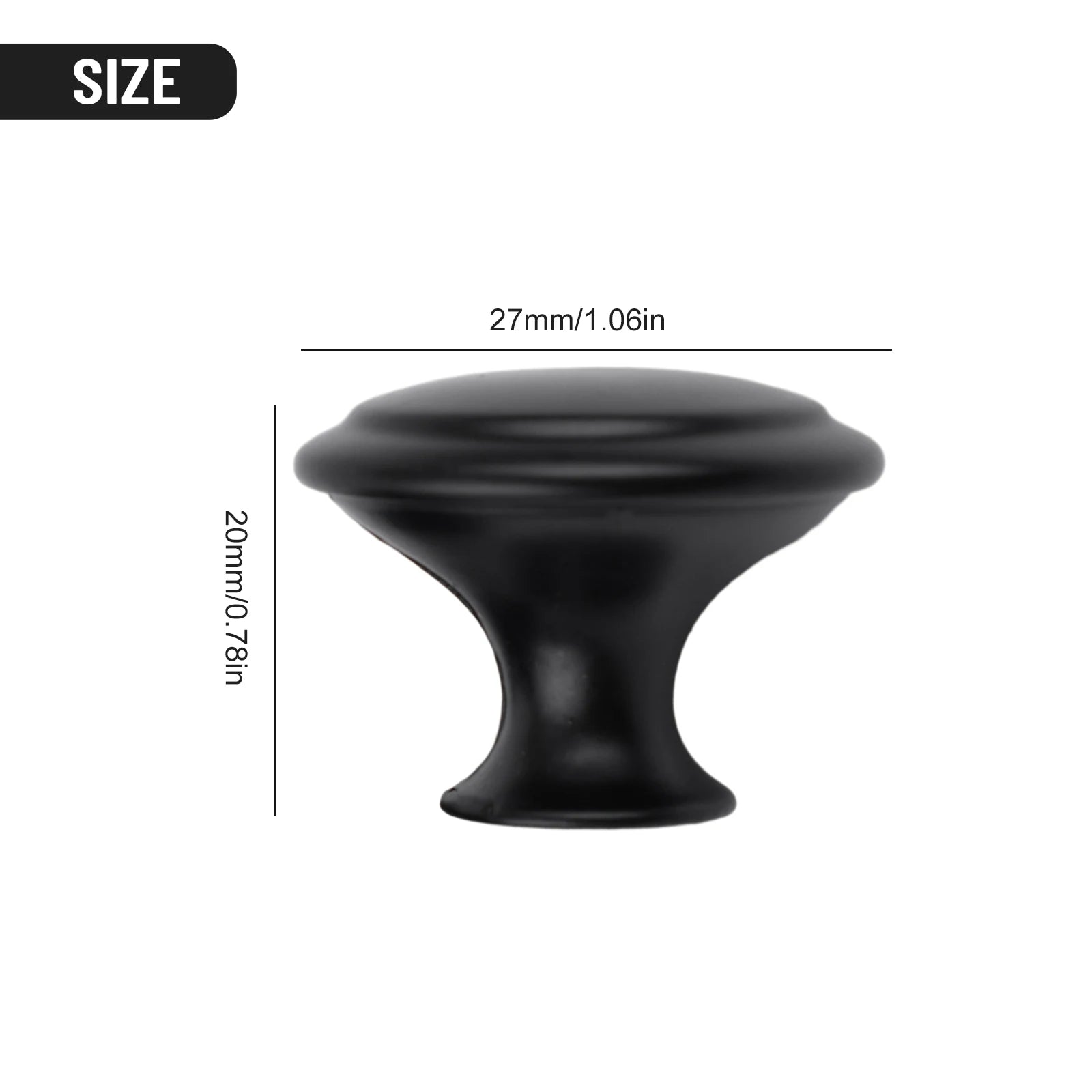 20pcs Vintage Cabinet Handles Drawer Knobs Black Single Hole Drawer Pulls Furniture Cupboard Closet Door Handles Hardware