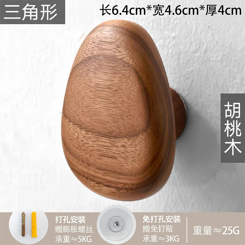 Natural Wooden Wall Mounted Coat Hooks Minimalist Hat Key Hanger Pegs For Hanging Towel Cap Bag Home Entryway Decoration 2025