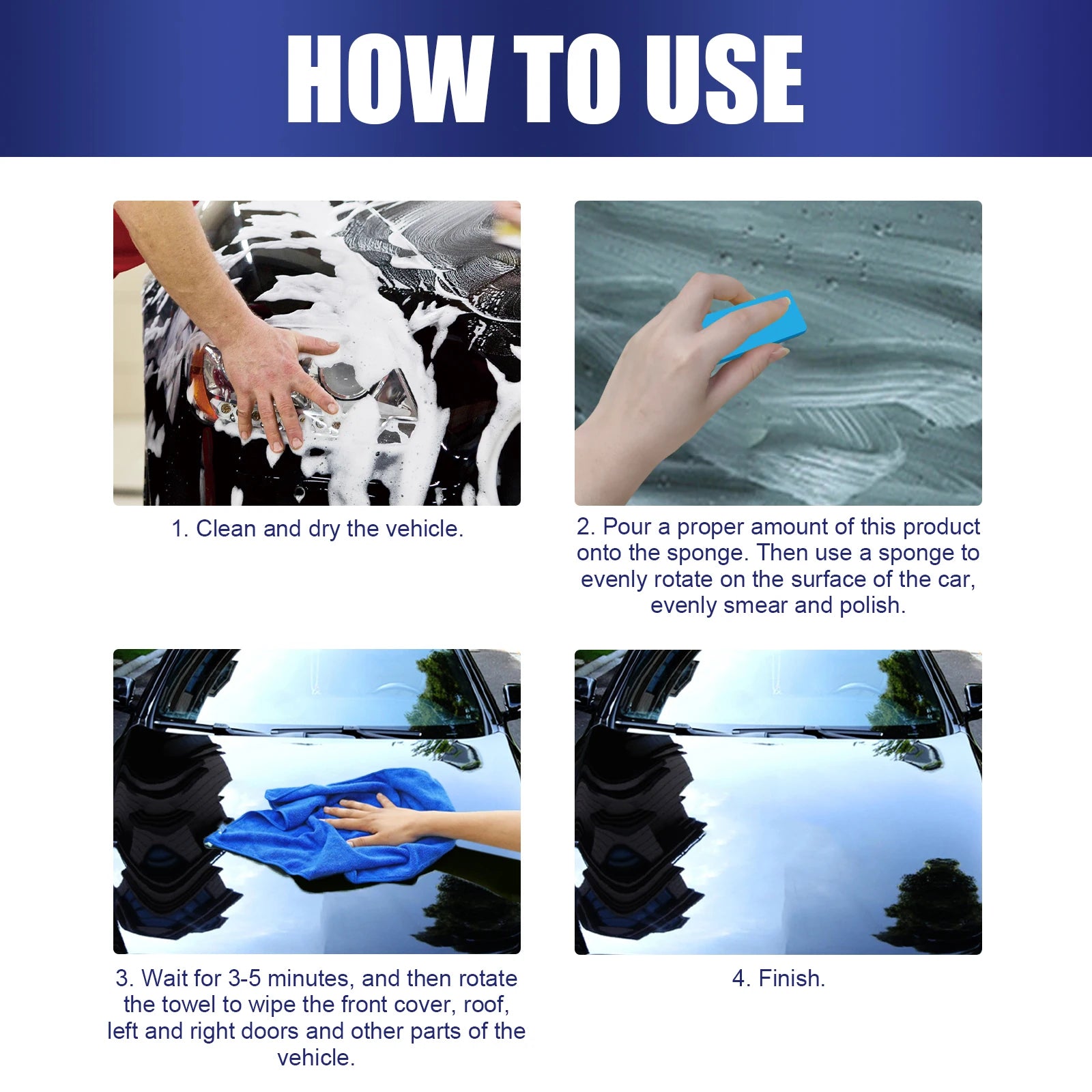 Hydrophobic Polish Coating Agent with Sponge Car Repairing Spray Dustproof Car Ceramic Coating Liquid Waterproof Car Paint Care