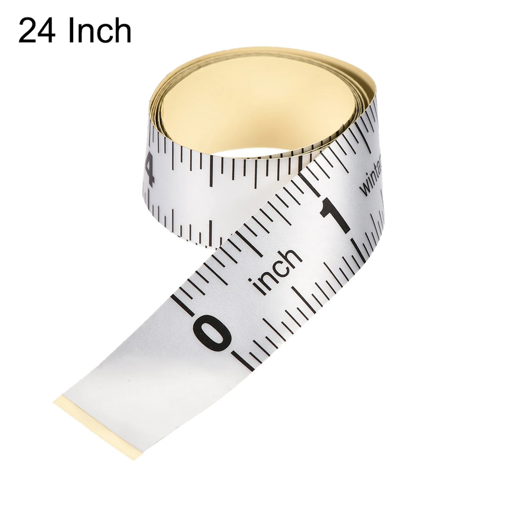Self-Adhesive Measuring Tape with Fractions 24 Inches Workbench Ruler, Peel and Stick Measure Tape for Woodworking, Saw