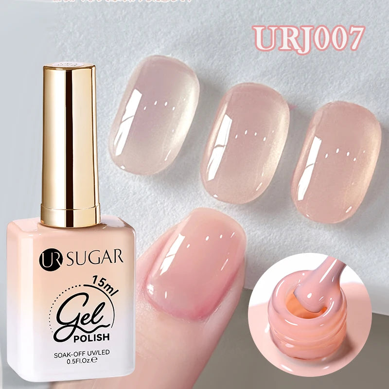 UR SUGAR 6 Colors Jelly Nude Pink Gel Nail Polish Spring Summer Fall Winter Semi Permanent Soak Off UV&LED Gel Nail Art Varnish