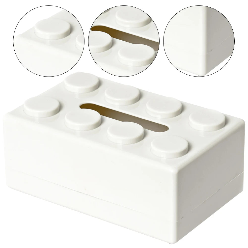 Creative Building Block Paper Towel Holder Cute Napkin Holder Tissue Storage Box for Livingroom Bedroom Bathroom Home Office