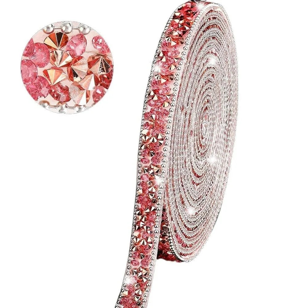 New Self Adhesive Crystal Rhinestone Sticker Bling Crystal 1cm Width Rhinestone Ribbon DIY Sticker Crystal Roll Glitter