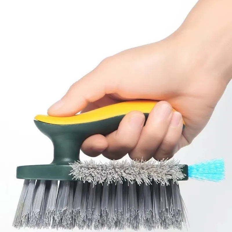 3-in-1 Gap Brush – Plastic, Scrapes Water & Brushes Dust, V-Shaped Bristles 90° Dead Angle Free for Bathroom & Floor
